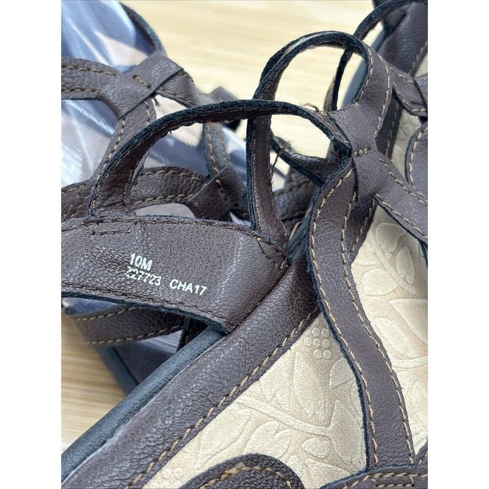 BOC Born Concept Brown Cora  Strappy Cage Open Toe Slingback Sandals 10M Vegan